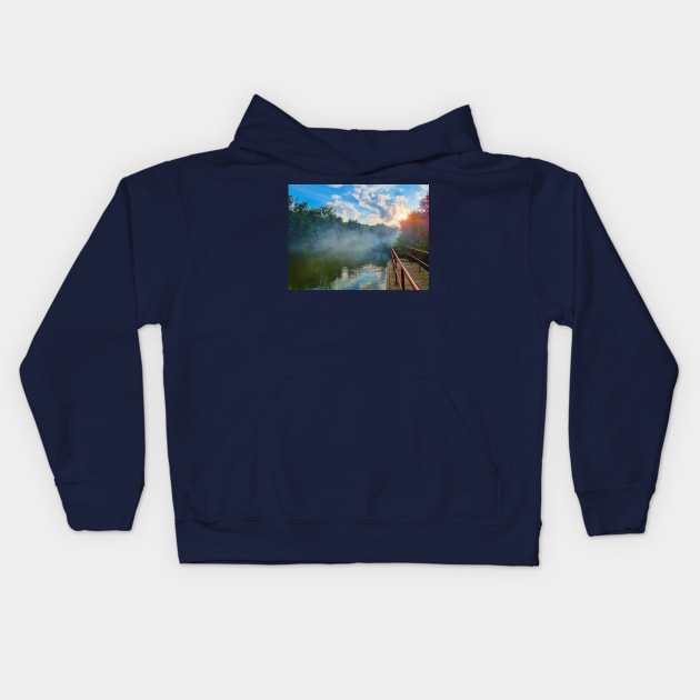 Misty Lake Kids Hoodie by Kate-P-